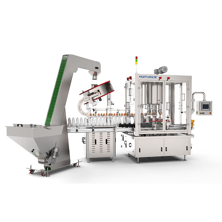 360° clamping and screwing Capping Machine for round cap with cap sorter